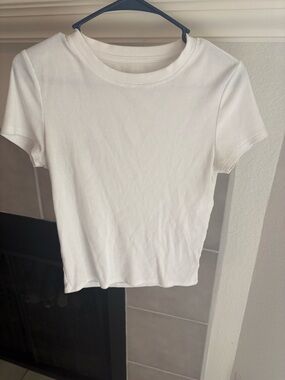 No Boundaries White Ribbed Short Sleeve Tee